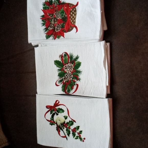 Set Of 3 Christmas Cotton Tea Towels - Picture 1 of 4